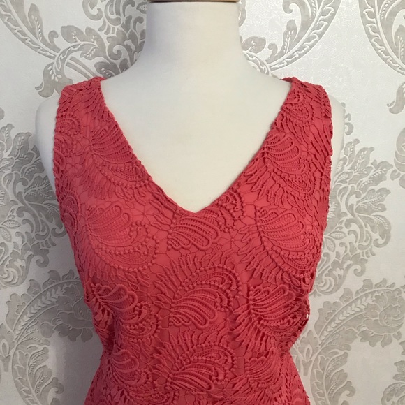 NWT Ann Taylor Loft Coral Lace Dress - Picture 5 of 7